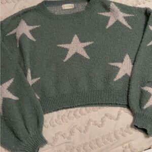 Altar'd State Green Star Sweater